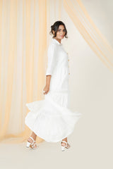 Snowy Flow Long Dress