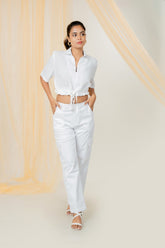 Straight Leg White Cargo Pant