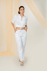 Straight Leg White Cargo Pant