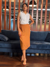 Marigold Linen Pleated Skirt