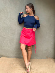 D Buckle Peach Short Skort