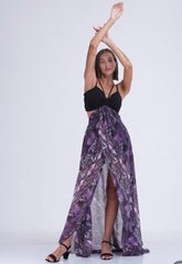 Extravaganza Cut Out Front Slit Open Dress