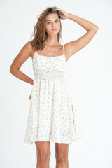Ruched Bust Shirred Cami Dress