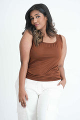 Square Neckline Sleeveless Top