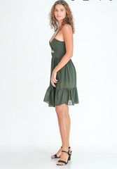 Shirred Back Strappy Dress