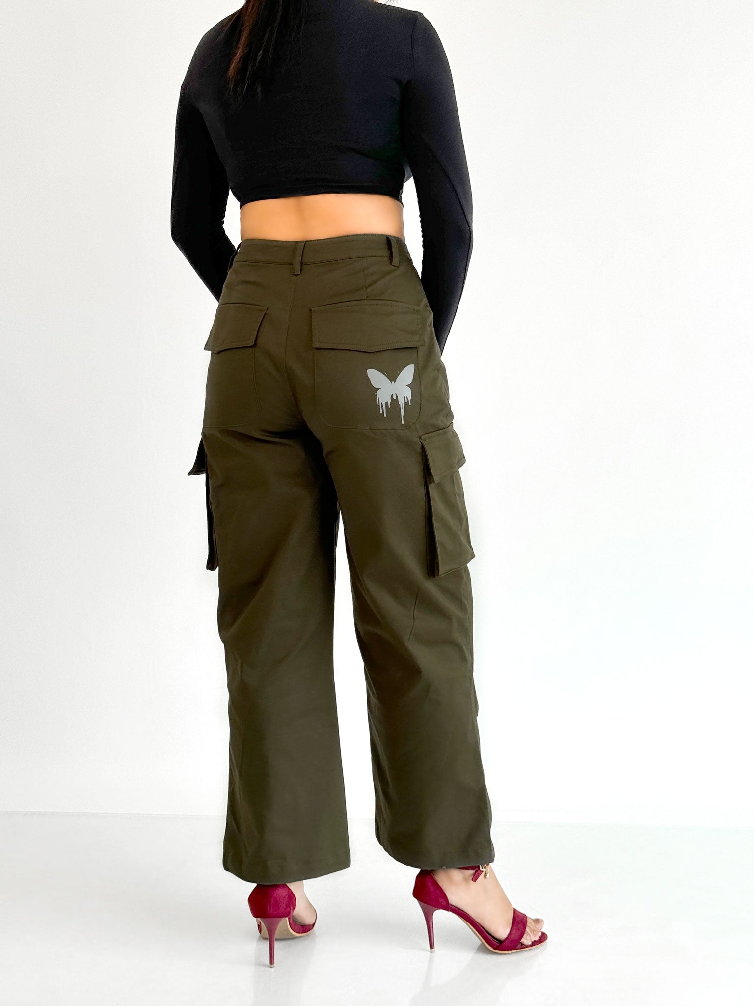 Printed Oreo Olive Green Cargo Pant