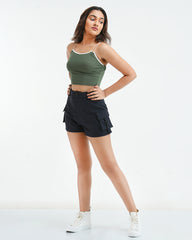 Body Fit Contrast Line Top