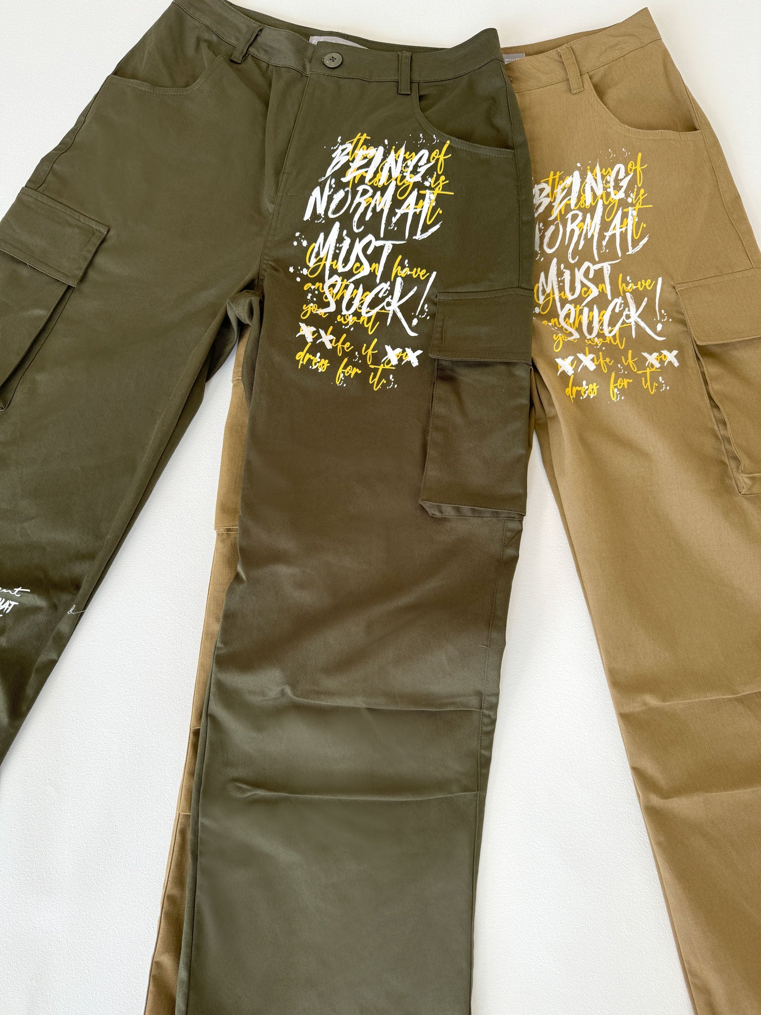 Printed Oreo Olive Green Cargo Pant