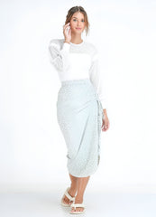 Drawstring Ruched Front Asymmetrical Skirt