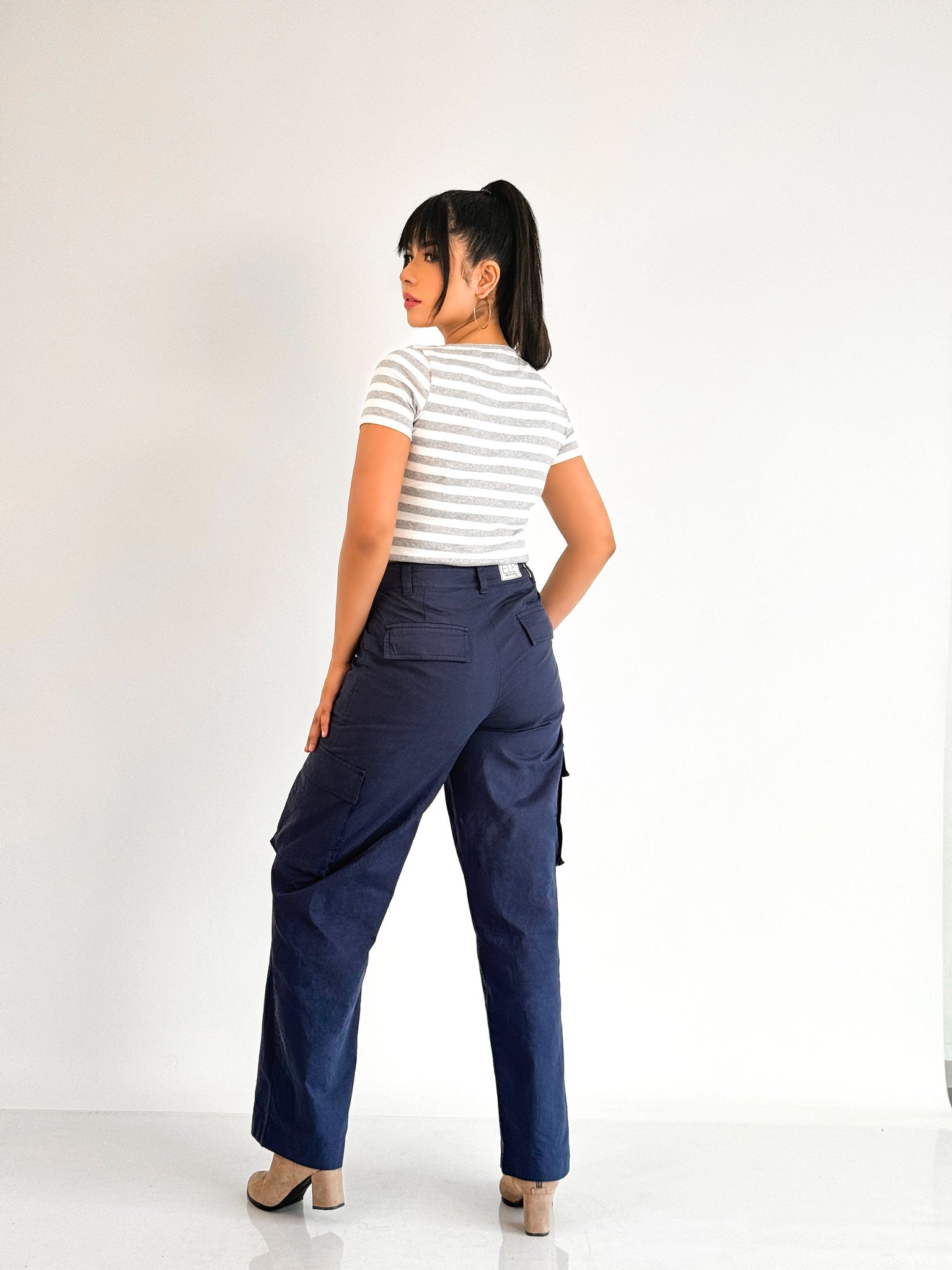 Flap Pocket Blue Cargo Pant