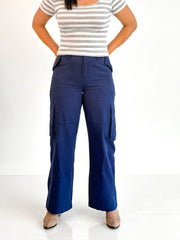 Flap Pocket Blue Cargo Pant