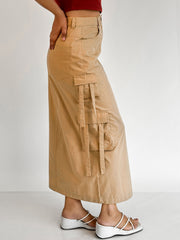 Long Slit Cargo Skirt