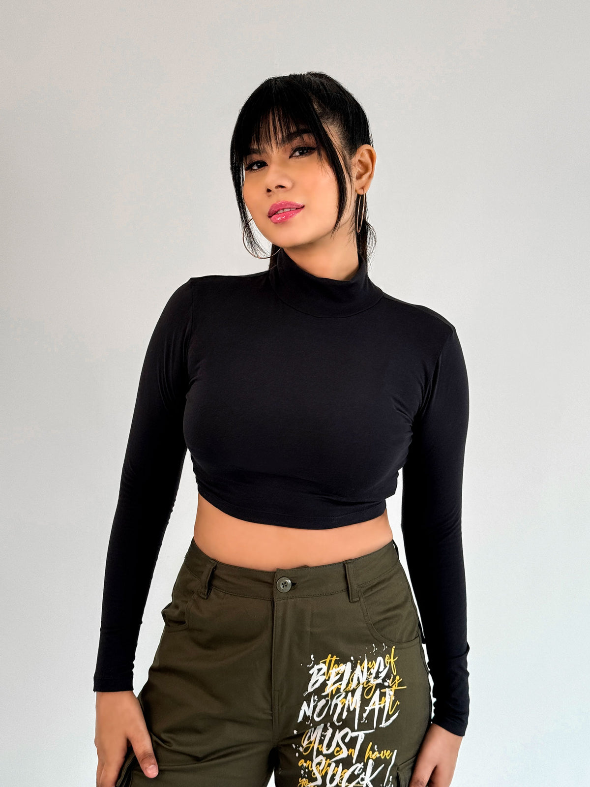 Turtle Neck Crop Top