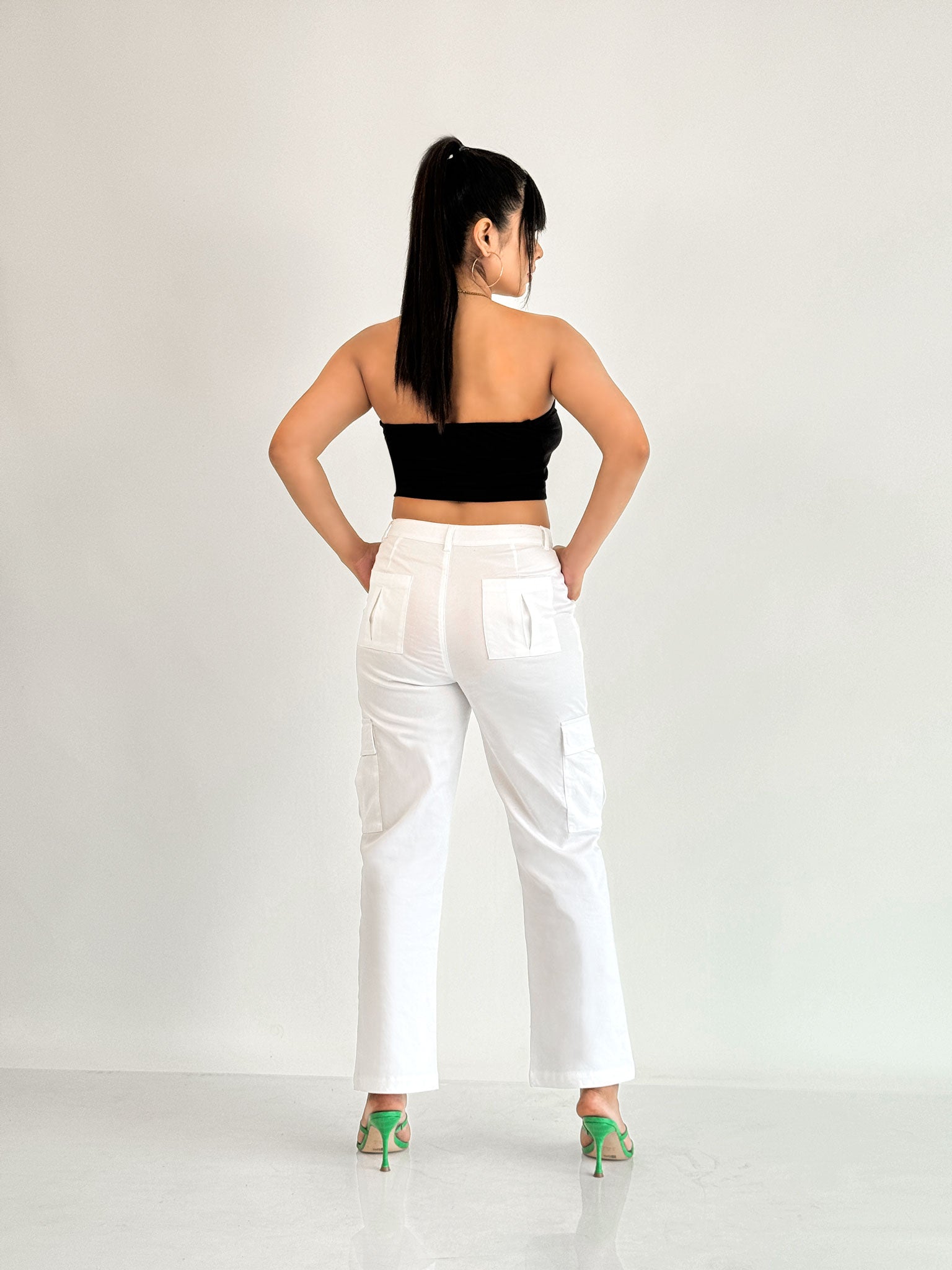 Straight Leg White Cargo Pant