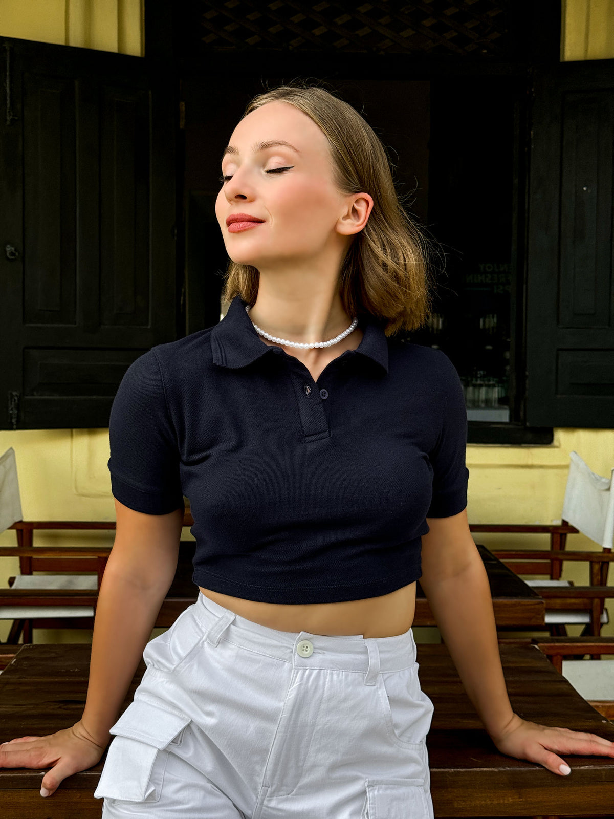 Hush Polo Crop Top