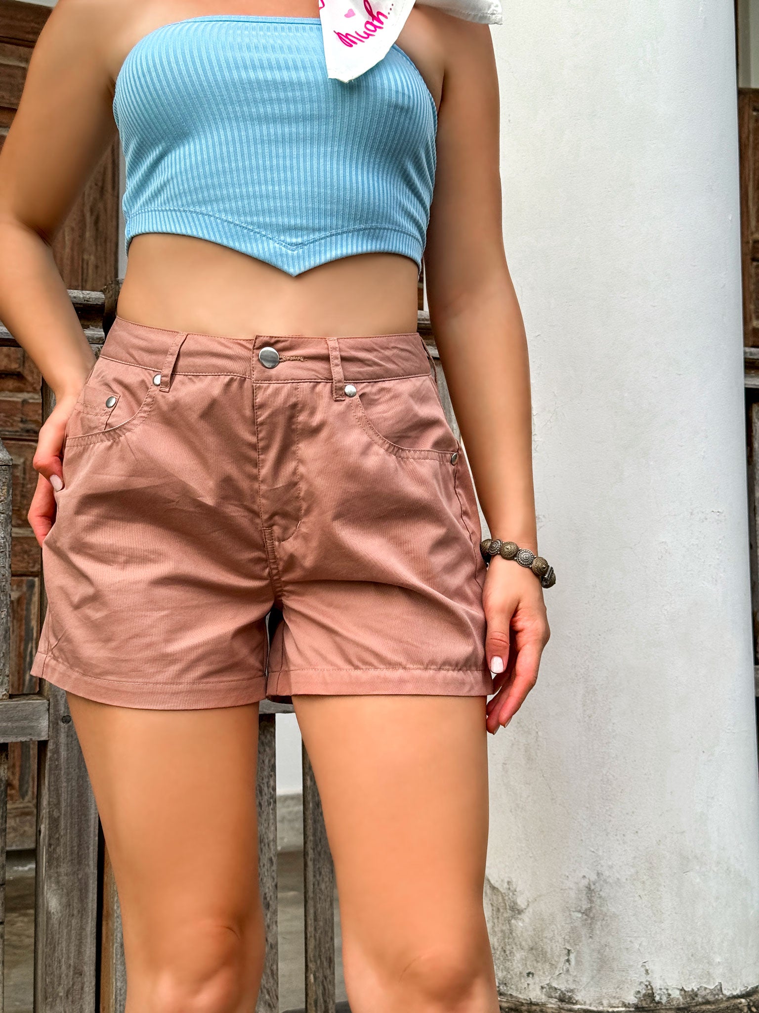 Peach Twill Short