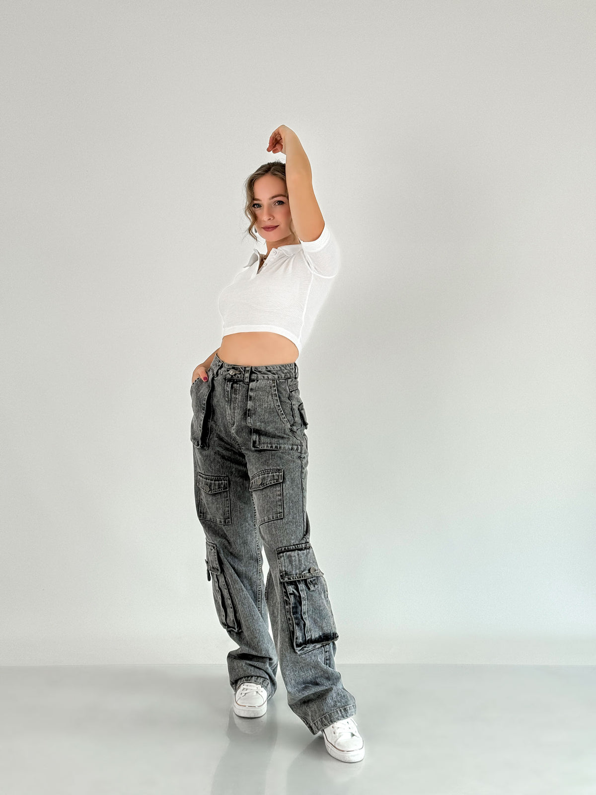 Ashley Denim Cargo Pant