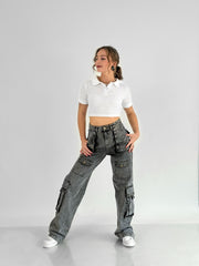 Ashley Denim Cargo Pant