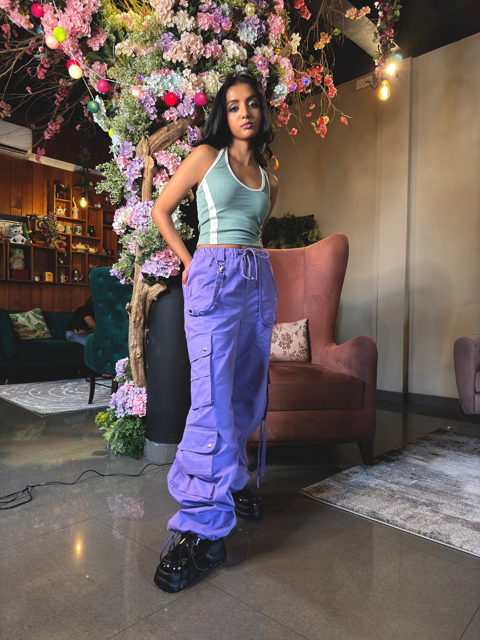 Purple Attitude Cargo Pant