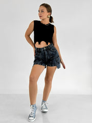 Denim Cargo Shorts