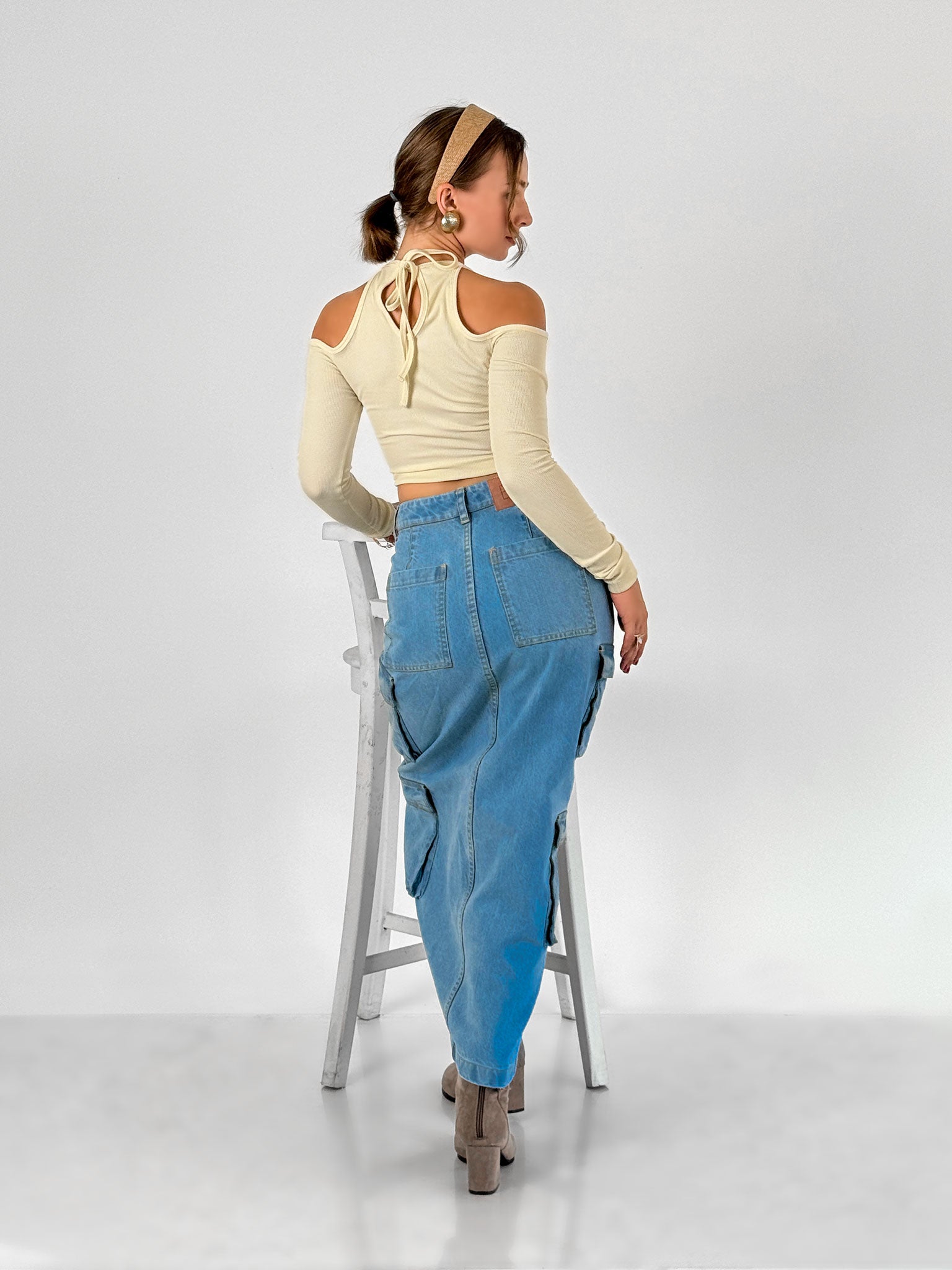 Long Island Denim Cargo Skirt