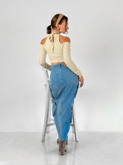 Long Island Denim Cargo Skirt