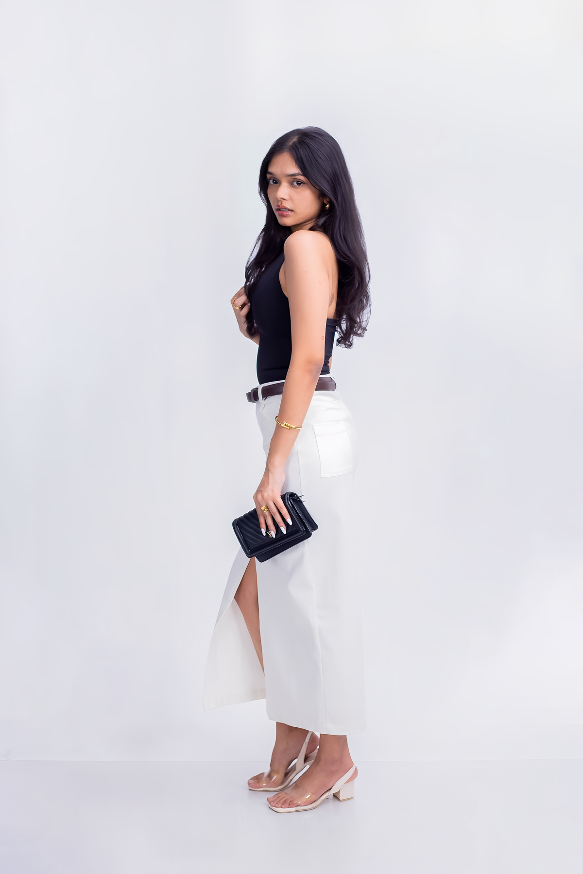 Luna Noir Deep Neck Bodysuit