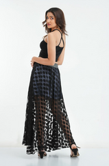 Dobby Mesh Long Skirt