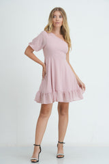 One Shoulder Frill Dress