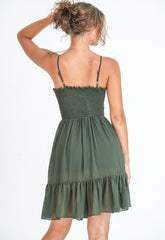 Shirred Back Strappy Dress