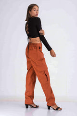 Elastic Waist over Size Pocket Cargo Pant