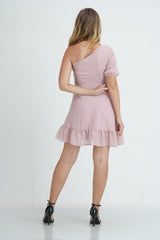 One Shoulder Frill Dress